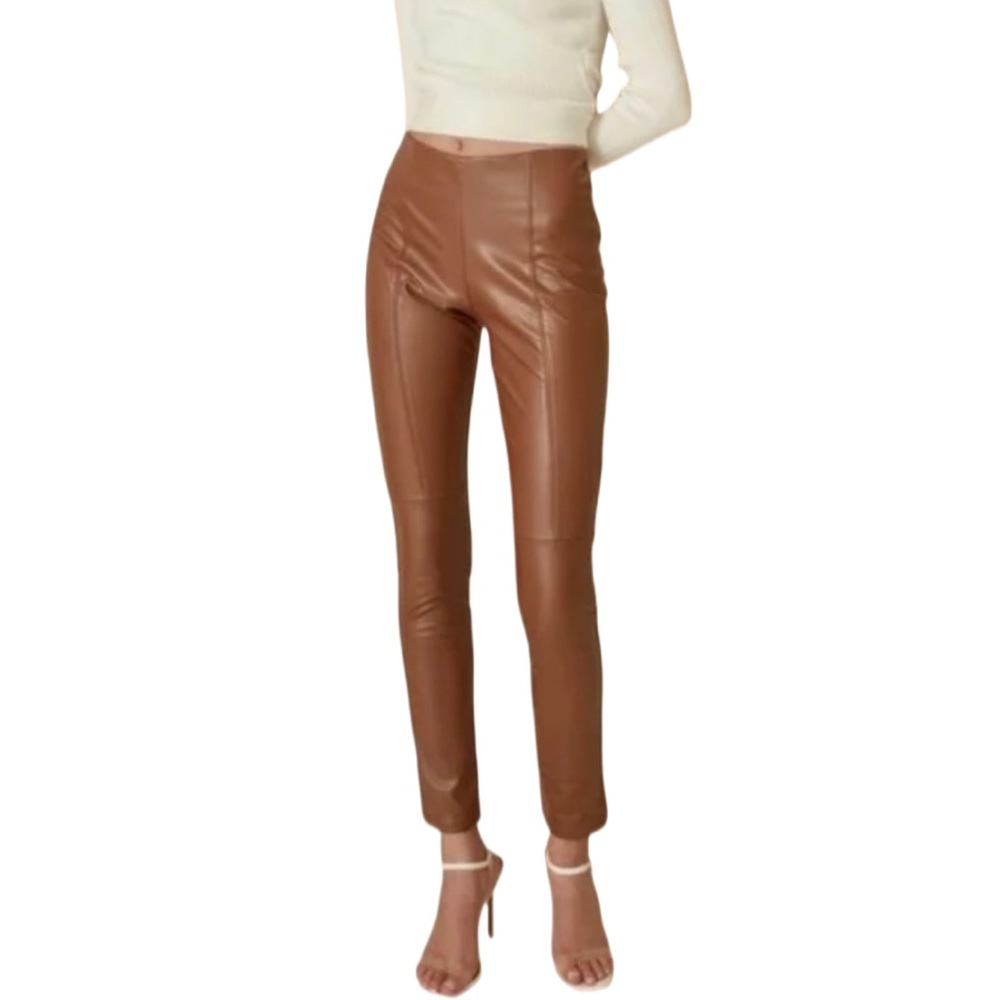 Marc New York Women's XL Faux Caramel Leather Pants NWT